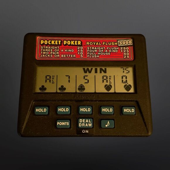 Vintage Radica Pocket Handheld Video Poker Royal Flush 3000 Game - Picture 4 of 4
